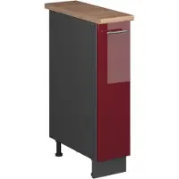 Vicco Armadio cucina dispensa alto Fame-Line Bordeaux lucido/Antracite 20 cm, PL Rovere, Model 62106