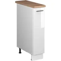 Vicco Armadio cucina dispensa alto Fame-Line Bianco lucido/Bianco 20 cm, PL Rovere, Model 62082