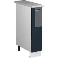 Vicco Armadio cucina dispensa alto Fame-Line Blu scuro lucido/Bianco 20 cm, PL Marmo, Model 62077