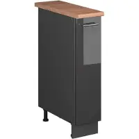 Vicco Armadio cucina dispensa alto Fame-Line Antracite lucido/Antracite 20 cm, PL Rovere, Model 62091