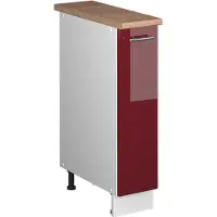 Vicco Armadio cucina dispensa alto Fame-Line Bordeaux lucido/Bianco 20 cm, PL Rovere, Model 62080