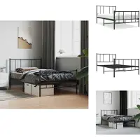 vidaXL Struttura letto con testiera e pediera in metallo nero 100x190 cm - Letti e strutture letto