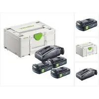 Festool energy set 3x BP 18 Li 3.0 C batteria 18 V 3.0 Ah / 3000 mAh Li-Ion ( 3x 577658 ) + caricatore TCL 6 ( 201135 ) + Systainer