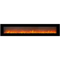 Casa Padrino caminetto elettrico a LED nero 241,5 x 13 x H. 46,5 cm - Caminetto da parete moderno estremamente ampio con touch screen e telecomando