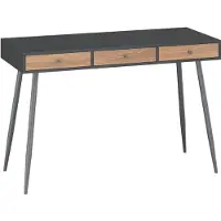 En.casa Scrivania «Tumba» con 3 cassetti 115 x 48 x 76 cm Nero / effetto noce