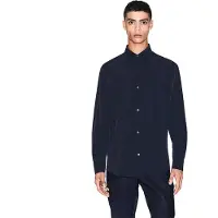 Armani Exchange per uomo. XM001567AF19193UB101 Camicia Button blu marino (S), Casual, Poliamide, Manica lunga, Navy