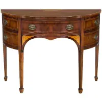Casa Padrino cassettiera liberty testa di moro/marrone chiaro 115 x 59 x h. 86 cm - Cassettiera semicircolare in mogano con cassetto e 2 ante - Mobili liberty