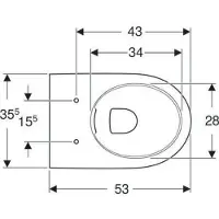 Geberit Renova Comfort WWC Tiefspüler, erhöht geschlossene Form, Rimfree, weiß