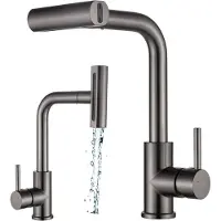Kuchinox Miscelatore monocomando per cucina con doccetta estraibile grigio ROTARO