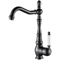 Loge Miscelatore verticale di design per lavello con bocca a L nero
