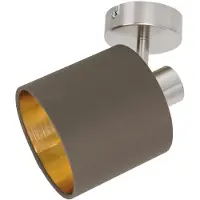 Näve Plafoniera Maron 1 luce tessuto, marrone/oro