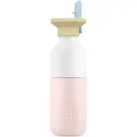 Dopper Steel x Flip Straw Borraccia (350 ml, fuchsia/bianco)