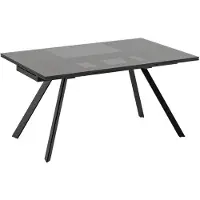 STONES Tavolo Allungabile Smokey con Top in Vetro Temperato Nero Fumè, Struttura in Metallo, Design Moderno 160/240 cm - Smokey Collection