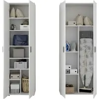 Dmora Veruno - Armadio Multiuso Grande, 139x190h cm Bianco, Modulabile