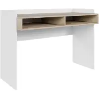 Selsey Tabise - Scrivania con due scomparti, aspetto bianco/noce, 120 × 53 cm