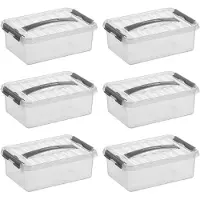 Sunware Q-line box trasparente/grigio 4 litri - set di 6 pezzi