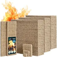KOTARBAU 2400 pz Accendifuoco Cubetti Lana di Legno Naturale Per Griglia Caminetto Stufa Barbecue Riccioli Accendifuoco Facile Da Usare Innesco Fuoco