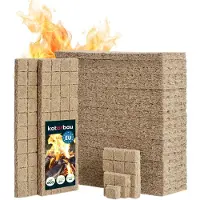 KOTARBAU 1200 Pz Accendifuoco Cubetti Lana di Legno Naturale Per Griglia Caminetto Stufa Barbecue Riccioli Accendifuoco Facile Da Usare Innesco Fuoco