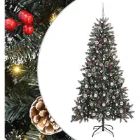 vidaXL Albero di Natale artificiale verde 210 cm PVC, plastica e acciaio