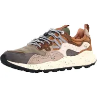 Flower Mountain per uomo. 2017816 Sneakers in pelle marrone Yamano3 (43), Basso, Stringhe, Casual