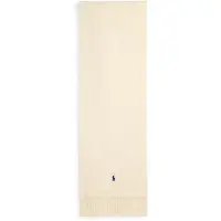 Ralph Lauren per donna. 455P03868001 Sciarpa di lana con frange bianco panna (OSFA), Casual