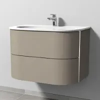 Sanipa 4balance: lavabo in Vetroceramica + mobile sottolavabo da 80 cm con 2 cassetti