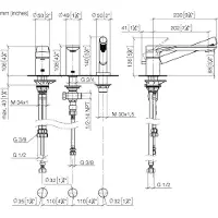 Dornbracht LISSÉ Mitigeur monocommandé pour baignoire à trois trous pour montage sur bord de baignoire ou de carrelage, 27412845-27, 27412845-27