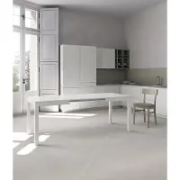 STONES Tavolo Traffic Allungabile 130/210 cm in Melaminico Bianco Frassinato con Gambe in Faggio Massello - Design Salvaspazio Moderno