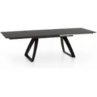 STONES Tavolo Allungabile Barret Grigio Scuro 170/270x90 cm in HPL su MDF con Gambe in Metallo Verniciato Nero - Design Moderno Funzionale