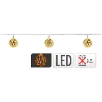 Decorative Lighting Ghirlanda a batterie con 10 LED a forma di pallina color oro, 1,3 m