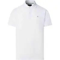 Hackett London per uomo. HM562363 Polo bianca in piqué vestibilità slim (L), Bianco, Casual, Cotone, Manica corta