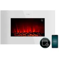 Cecotec Caminetto Elettrico Decorativo 35” con Telecomando e WiFi ReadyWarm 3590 Flames Connected White. Potenza Massima 2000W