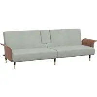 vidaXL Divano letto con portabicchieri, velluto grigio chiaro