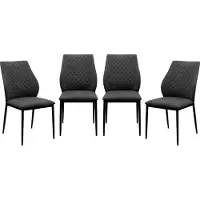 CALICOSY - Set di 4 sedie in tessuto trapuntato con struttura in metallo, 48 cm - LILLIE