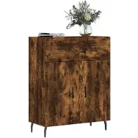 vidaXL Credenza in rovere fumé 69,5x34x90 cm materiale a base di legno