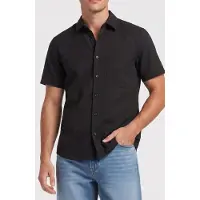 Calvin Klein Ss Solid Seersucker Shirt Black Taglia: XL | Camicie Casual Outlet | Uomo | Nero