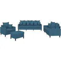 vidaXL set divano 4 pezzi con cuscini in velluto blu