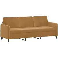 vidaXL Set divano 3 pezzi con cuscini in velluto marrone