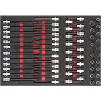 Vigor V6809 Set di bussole per cacciaviti ∙5 - 19 - T20 - T70 ∙ Numero di utensili: 62