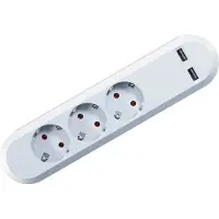 Bachmann SMART - Verlängerungsschnur - Wechselstrom 230 V - Ausgangsanschlüsse: 3 - weiß (381.801)