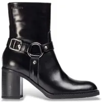 Wonders per donna. I-9204_2763_5792 Stivaletti in Pelle Rivetto 04 Nero (41), 5 a 8cm, Cerniera, Casual