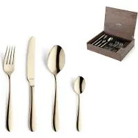 Amefa Oxford 1860ZVMDF3C40 Champagne, set di posate da 24 pezzi in cofanetto di legno