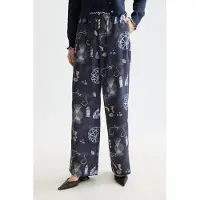 Scotch & Soda Gia - Mid Rise Wide Leg Elasticated Trousers In Block Print Taglia: M/30 | Pantaloni Outlet | Donna