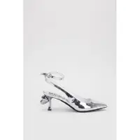 Moschino Sweetheart Slingback Pump Silver Taglia: 40 | Tacchi Alti Outlet | Donna | Grigio