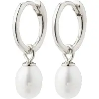 Pilgrim Orecchini 'BERTHE' argento / bianco perla