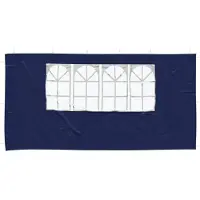 vidaXL Tenda da festa, pannelli laterali, 2 pezzi, 400 x 195 cm, blu, in polietilene e acciaio