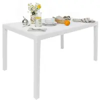 Dmora Tavolo da Esterno Ariana 90x150x72h cm Bianco, 10 Posti Impermeabile, Idrorepellente, Lavabile Italy