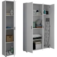 Dmora Stazzona - Armadio Multiuso Grande, 155x190h cm Bianco, Modulabile