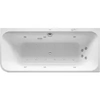 Duravit Happy D.2 baignoire balnéo, coin à droite, double dos inclinés, habillage acrylique moulé, garniture de vidage et de trop-plein, Combi-Système P, 1800x800mm, 760317000CP1000, 760317000CP1000