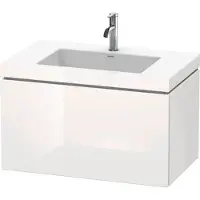 Duravit L-Cube c-bonded Ensemble suspendu, 1 tiroir, sans trop-plein, 1 trou pour robinet, 800x500x480mm, LC6917O2222, LC6917O2222